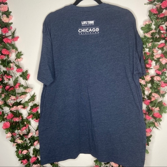 Men’s Blue Chicago Triathlon Shirt Large Sports Running Swimming Biking Fitness - Picture 5 of 7